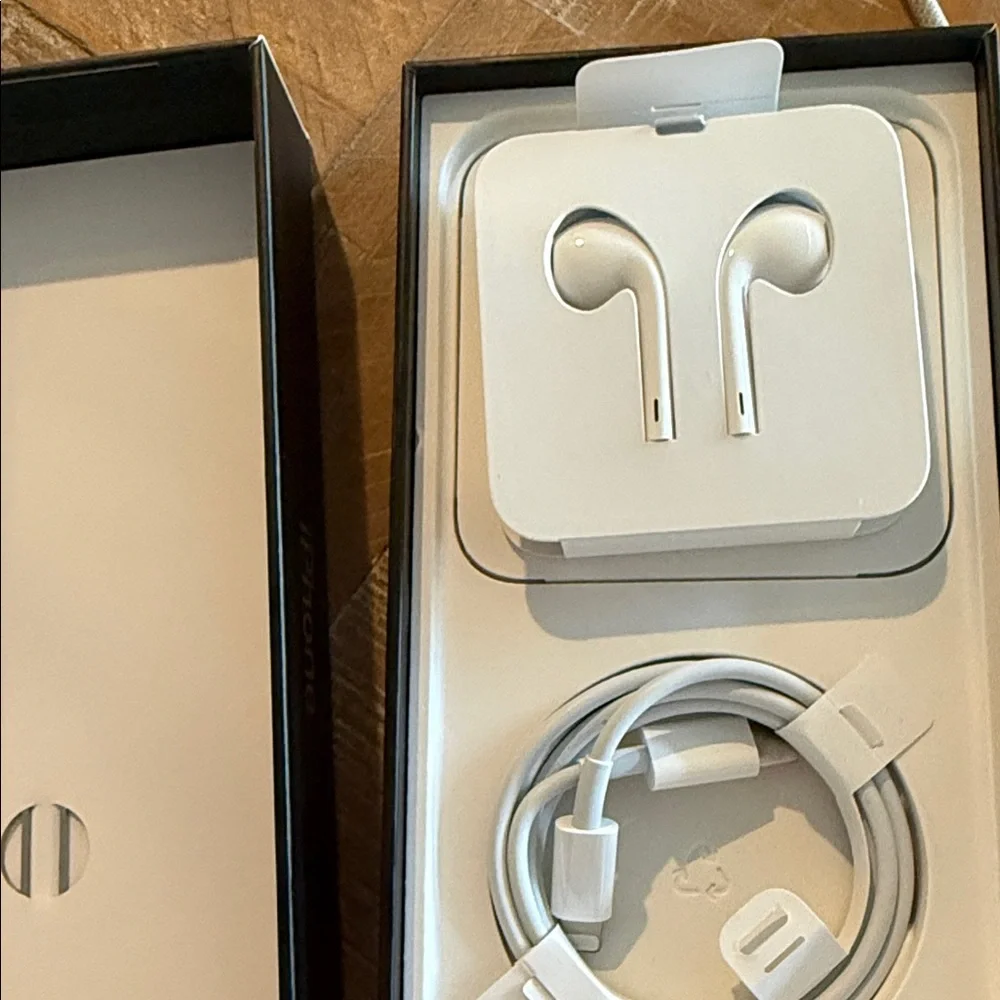 Apple White Lightning Earphones wired, with charger cord